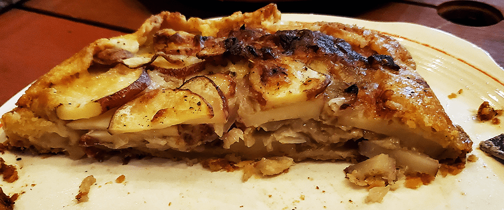 Sliced potato onion gruyere galette
