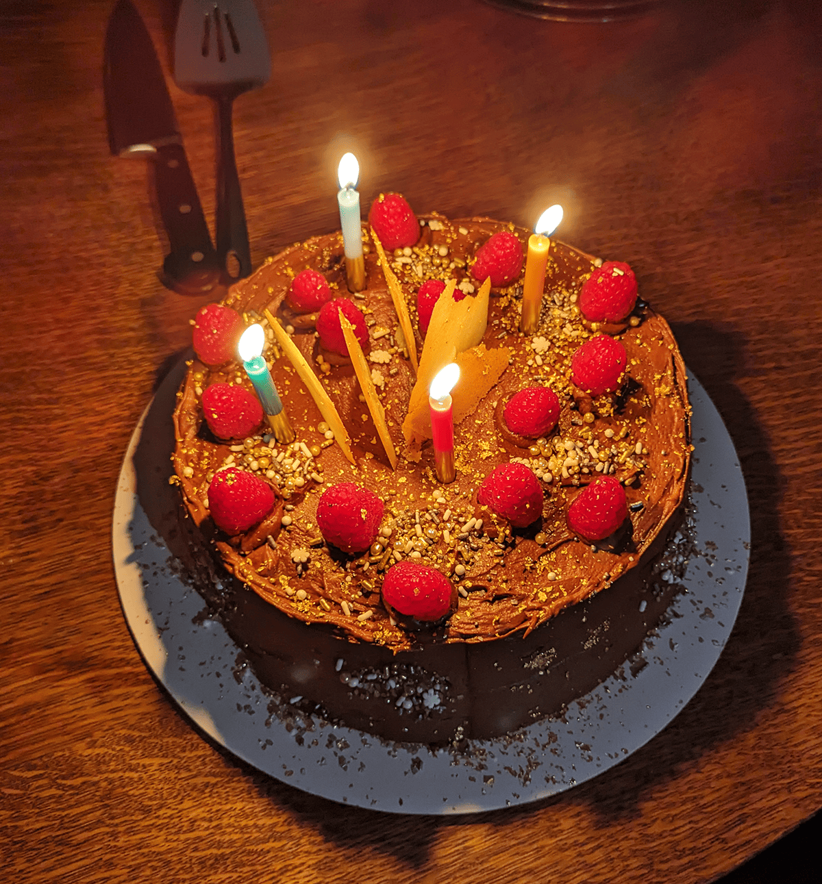 Chocolate Raspberry Birthday Cake